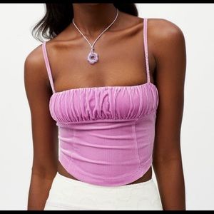 Purple Urban Outfitters Velvet Crop Top | Large